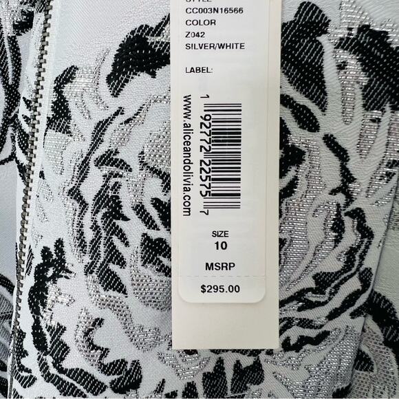 Alice + Olivia Tayla Structured Lantern Mini Dress Size 10 NWT - Picture 6 of 10